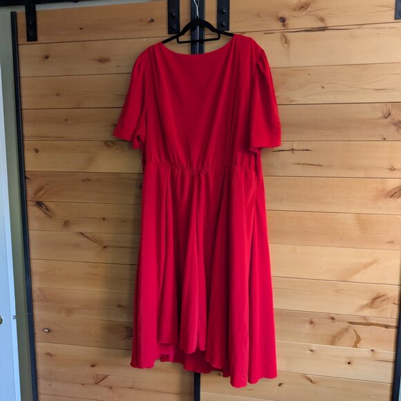 eShakti Red Maxi Formal Dress 4X - Picture 2 of 7